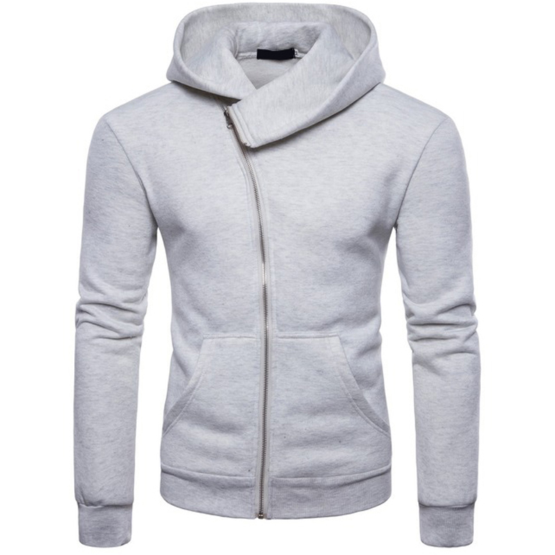 Slim Fit Curved Zipper Hoodies