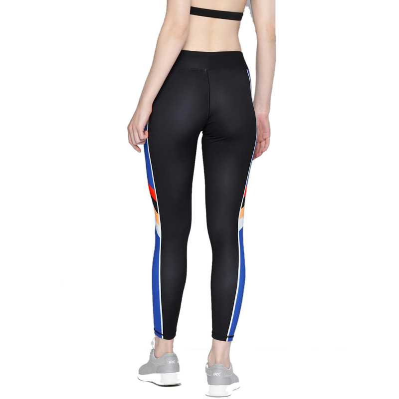 Black & Blue Colorblock Running Leggings